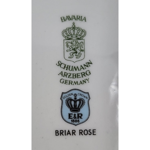 2 Schumann Arzberg Briar Rose Salad Plates Bavaria Germany Gold Trim 1950s - Picture 9 of 9